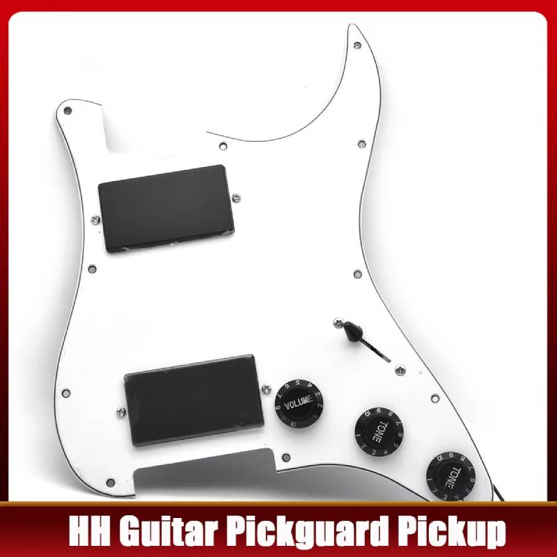 White Guitar Loaded Prewired Pickguard with HH Closed Humbucker Pickups For Fender ST Stratocaster