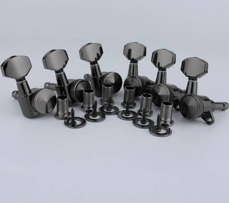 6R Black Nickel Guitar Locking Machine Heads Tuning Pegs Keys