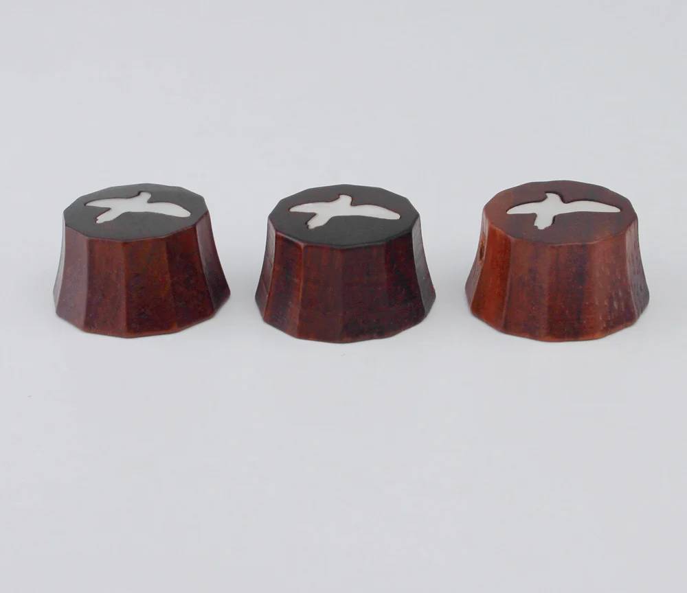 Guitar Red Sandalwood/Ebony Potentiometer Knob Surface Bird Top For PRS,Ibanez,Fender,Schecter,Peavey