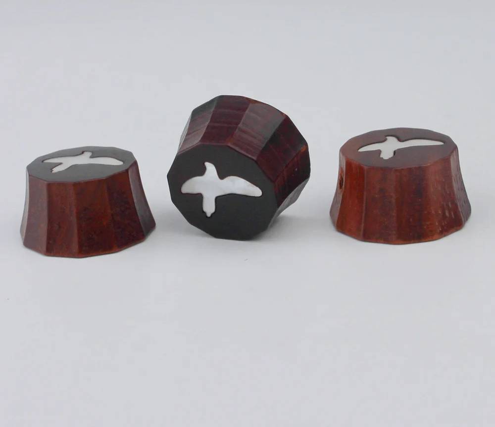 Guitar Red Sandalwood/Ebony Potentiometer Knob Surface Bird Top For PRS,Ibanez,Fender,Schecter,Peavey