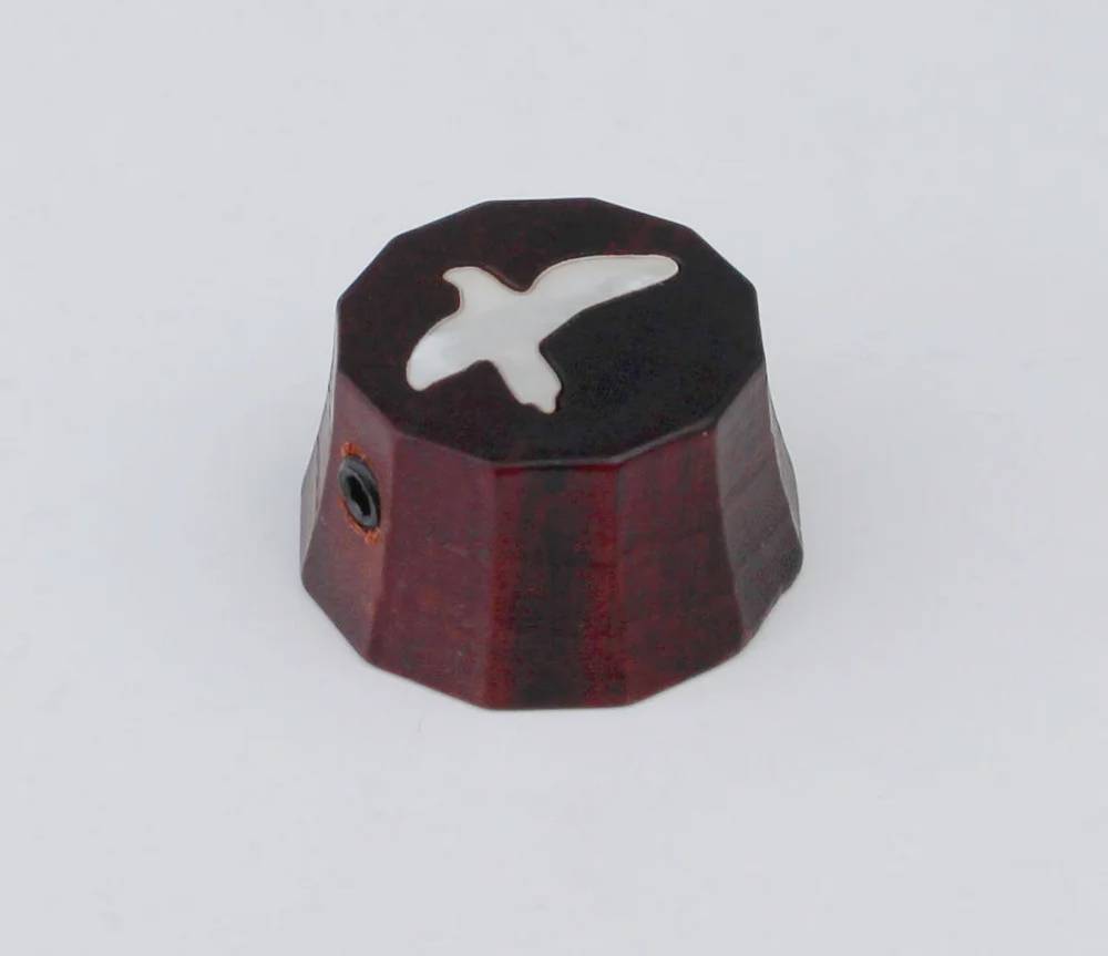 Guitar Red Sandalwood/Ebony Potentiometer Knob Surface Bird Top For PRS,Ibanez,Fender,Schecter,Peavey