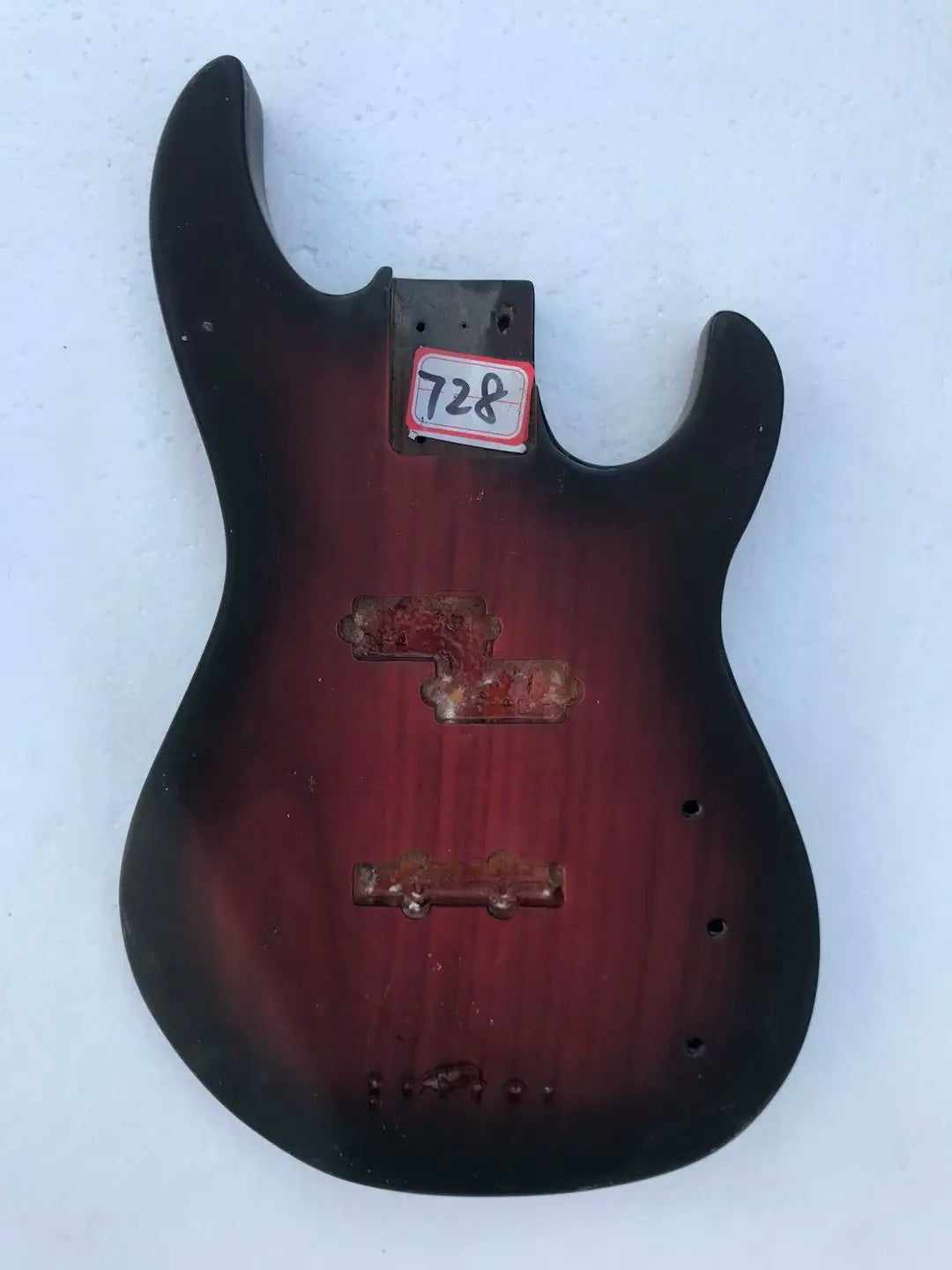 Red Burst Basswood Bass Guitar Body