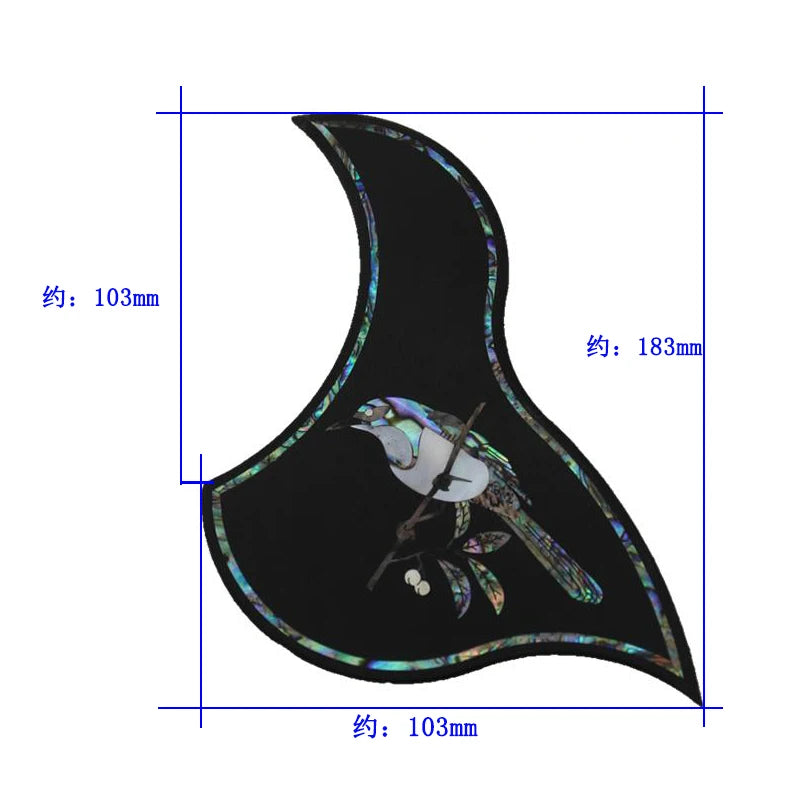 Acoustic Guitar Rosewood Pickguard Scratch Plate with Abalone Inlay