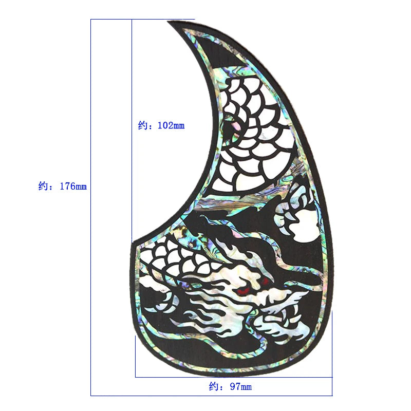 Rosewood Acoustic Guitar Pickguard with Abalone Inlay For Martin Guitars