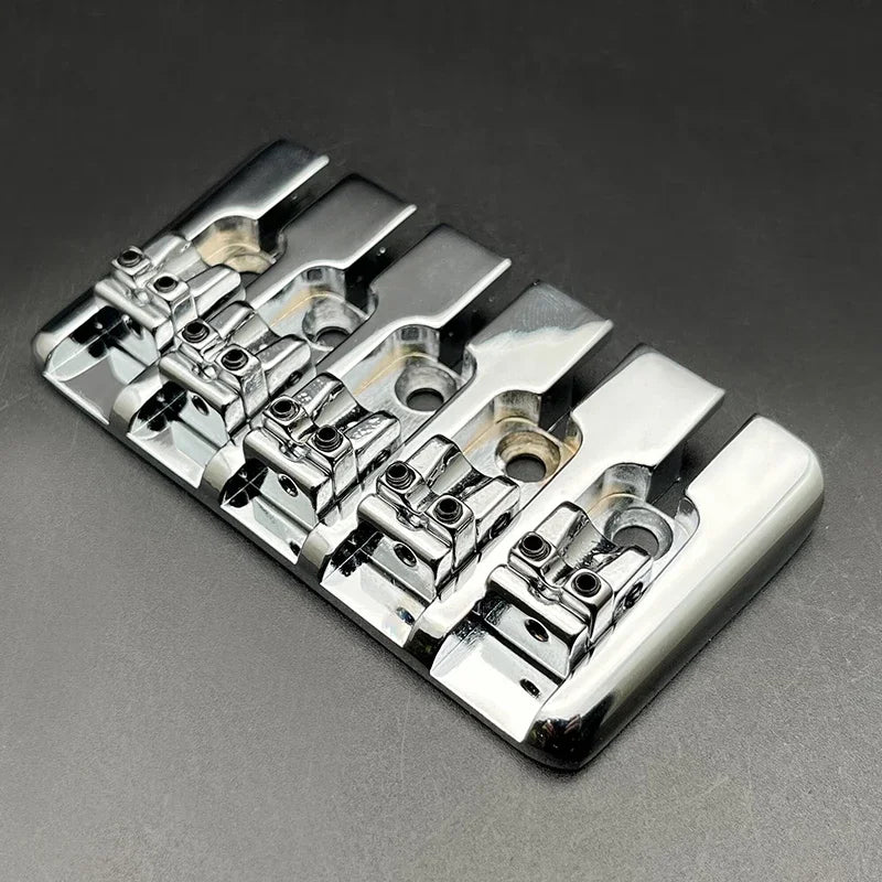 5 String Bass Guitar Fixed Bridge in Chrome/Black/Gold