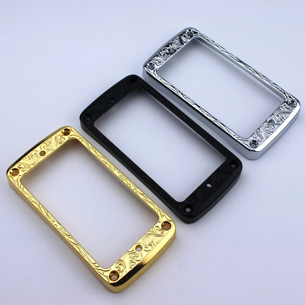 Curved Bottom Metal Guitar Humbucker Pickup Mounting Ring Set - Bridge and Neck Pickups Cover Frames For Epiphone/Gibson Les Paul LP