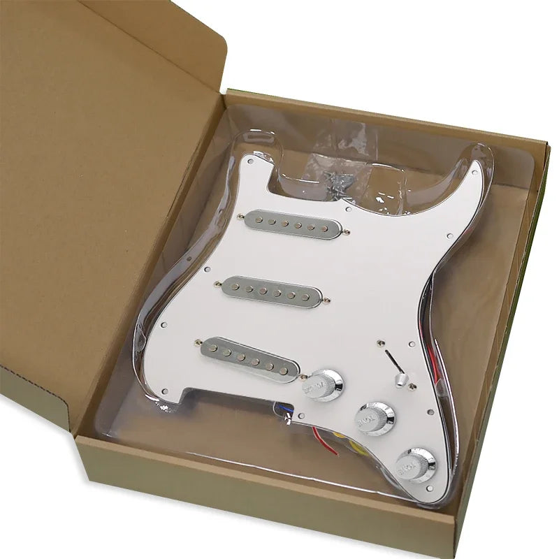 SSS Guitar Loaded Prewired Pickguard with Chrome Covers For Fender Stratocaster Strat