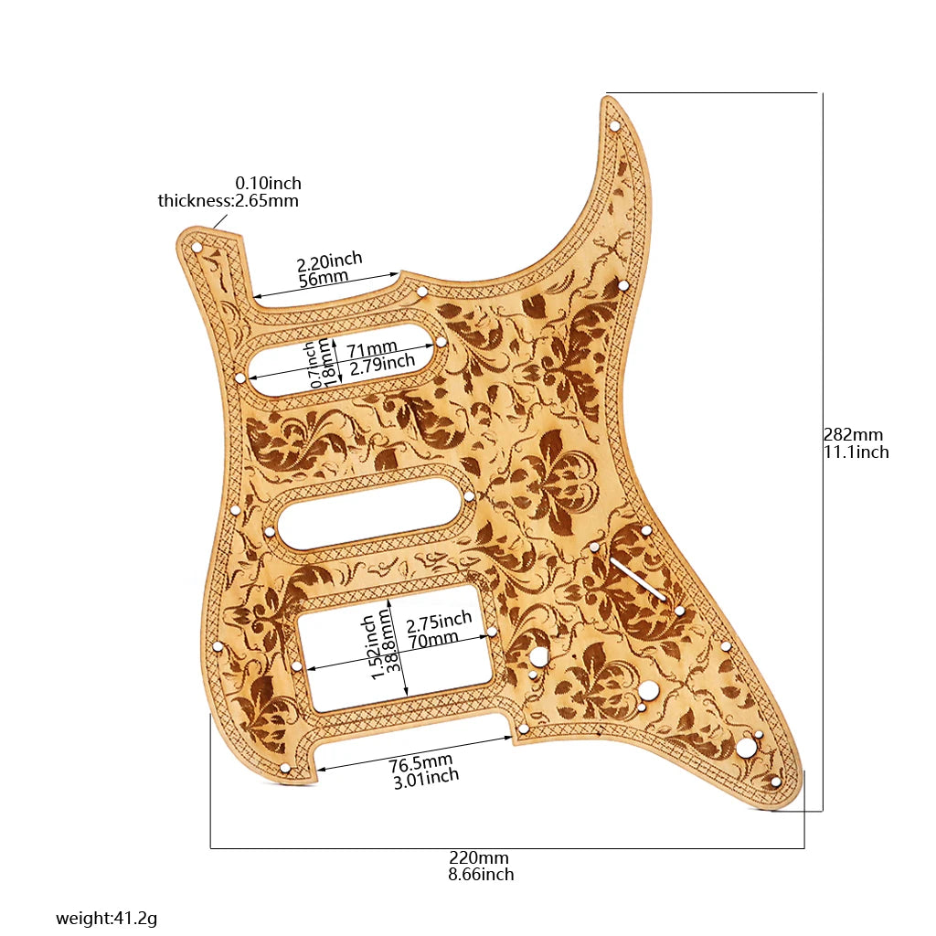 HSS Maple Guitar Scratch Plate Pickguard For Fender Stratocaster Strat