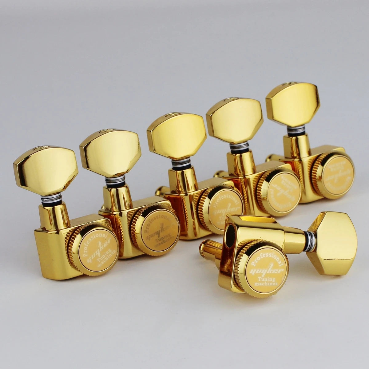 Gold 6R Machine Heads no screws Locking Tuning Key Pegs Tuners Gold For Fender Stratocaster/Telecaster