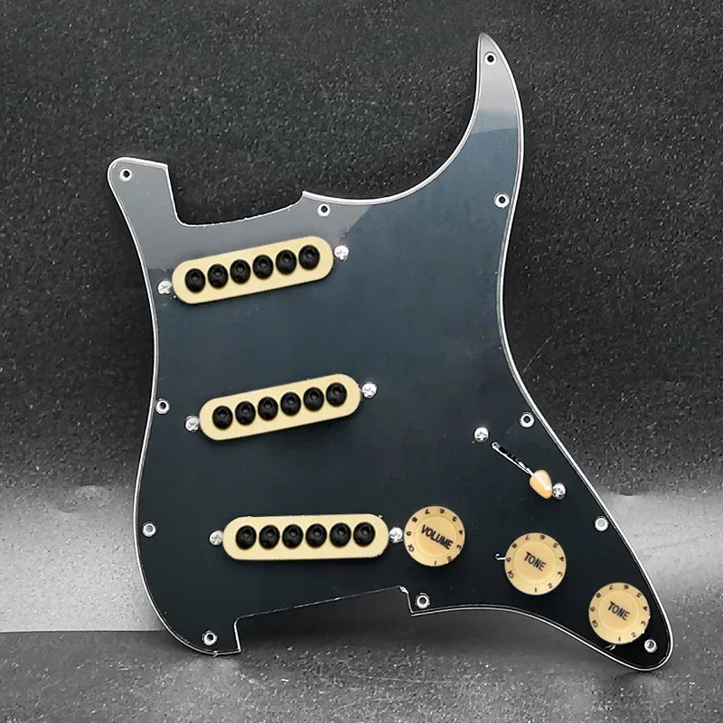 SSS Guitar Loaded Prewired Pickguard with Large Pole Pickups For Fender Stratocaster Strat