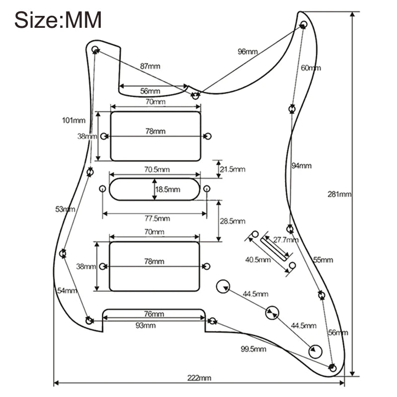 HSH Guitar Loaded Prewired Pickguard For Fender Stratocaster Strat