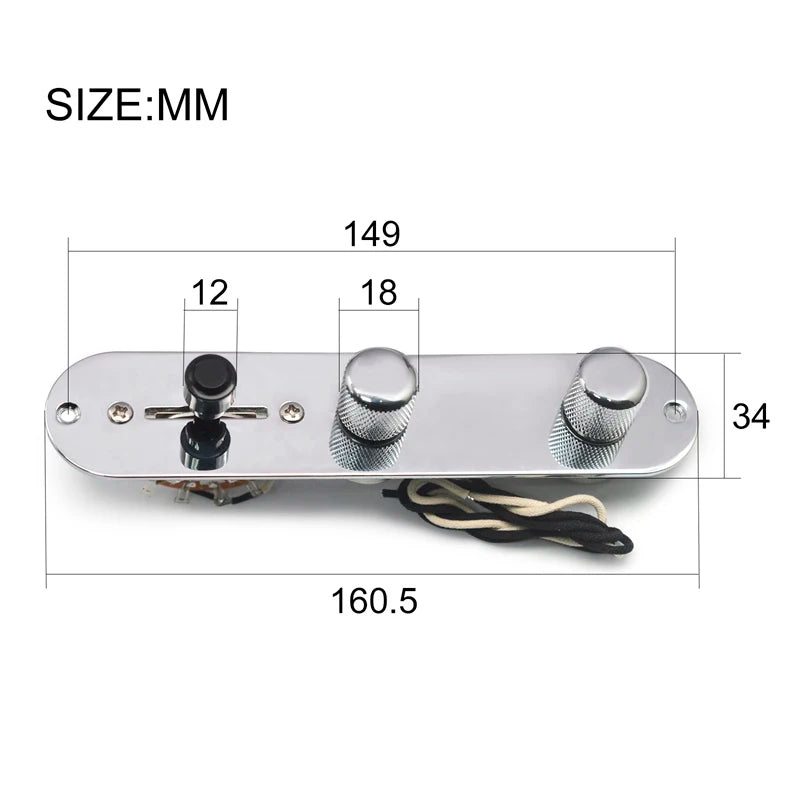 Guitar Prewired Loaded Control Plate with Blade Switch/500K Brass Shaft Pots For Fender Tele Telecaster