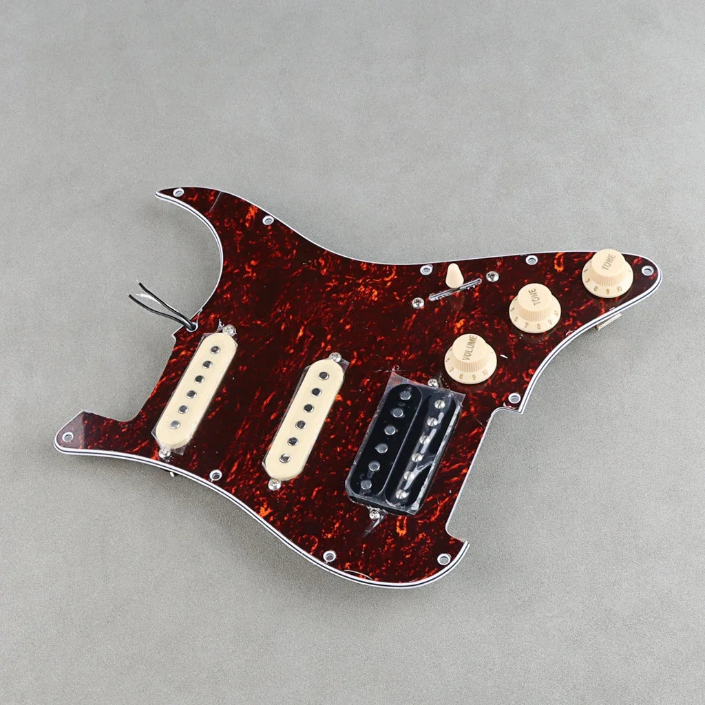 HSS Red Tortoise Shell Guitar Loaded Prewired Pickguard For Fender Stratocaster Strat