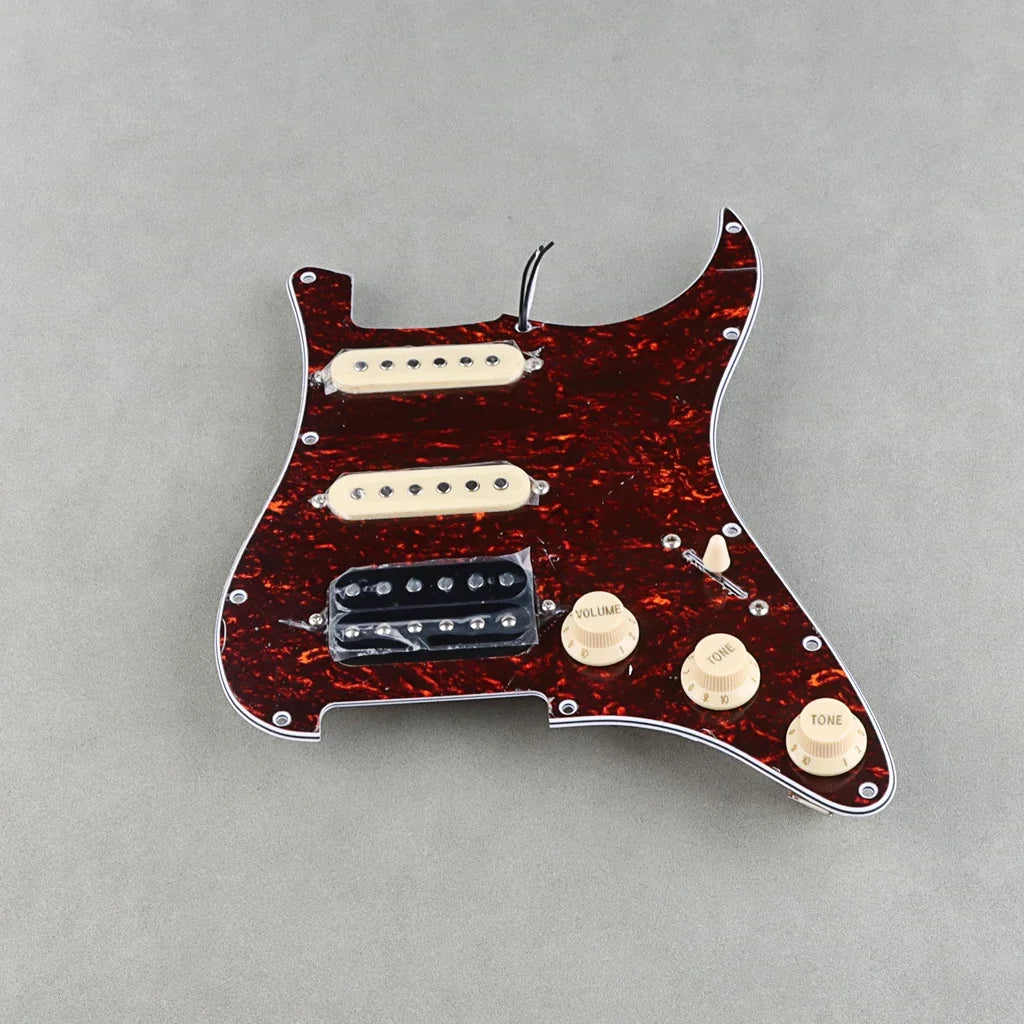 HSS Red Tortoise Shell Guitar Loaded Prewired Pickguard For Fender Stratocaster Strat