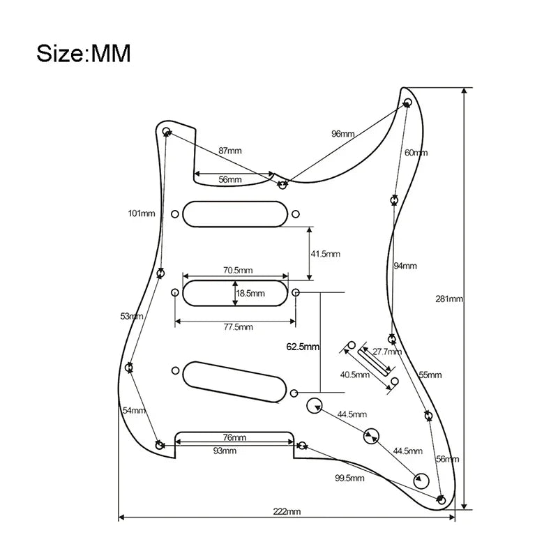 SSS Guitar Loaded Prewired Pickguard with Chrome Covers For Fender Stratocaster Strat