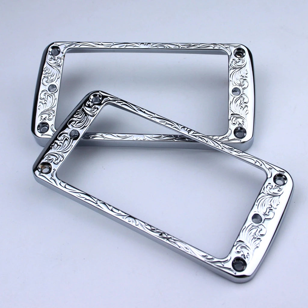 Curved Bottom Metal Guitar Humbucker Pickup Mounting Ring Set - Bridge and Neck Pickups Cover Frames For Epiphone/Gibson Les Paul LP