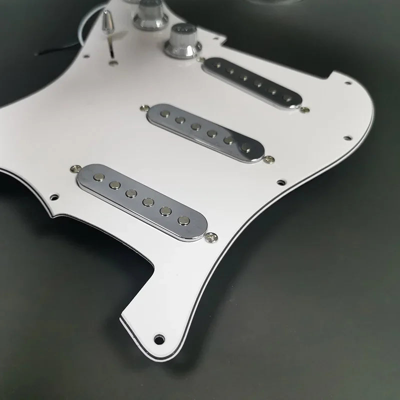 SSS Guitar Loaded Prewired Pickguard with Chrome Covers For Fender Stratocaster Strat