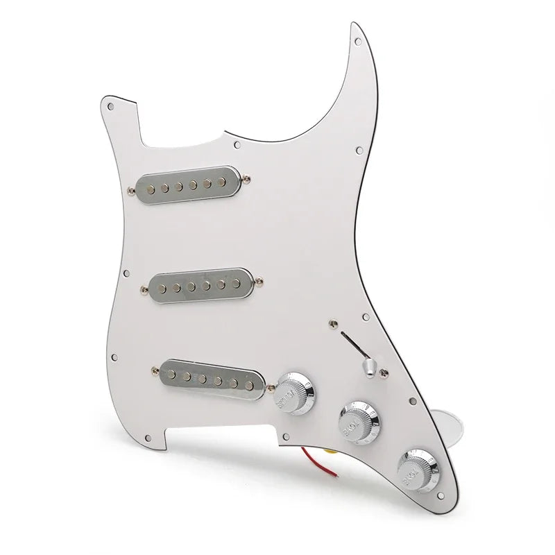 SSS Guitar Loaded Prewired Pickguard with Chrome Covers For Fender Stratocaster Strat