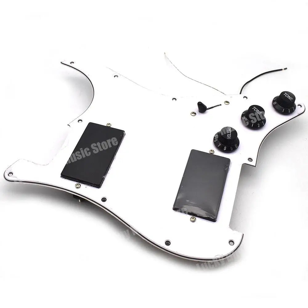 White Guitar Loaded Prewired Pickguard with HH Closed Humbucker Pickups For Fender ST Stratocaster