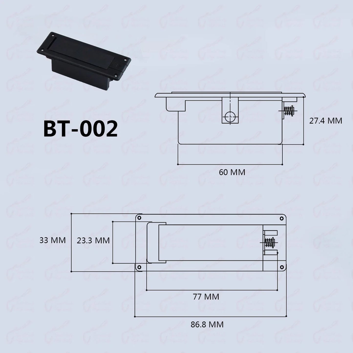 9V Bass Guitar Battery Cover Box For Peavey,Jackson,Dean,Fender,Ibanez,Washburn