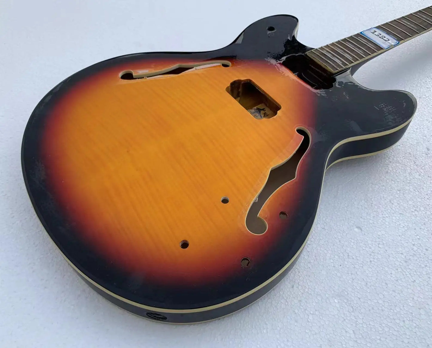 Tobacco Burst Semi Hollow Jazz Guitar Body and Maple Neck