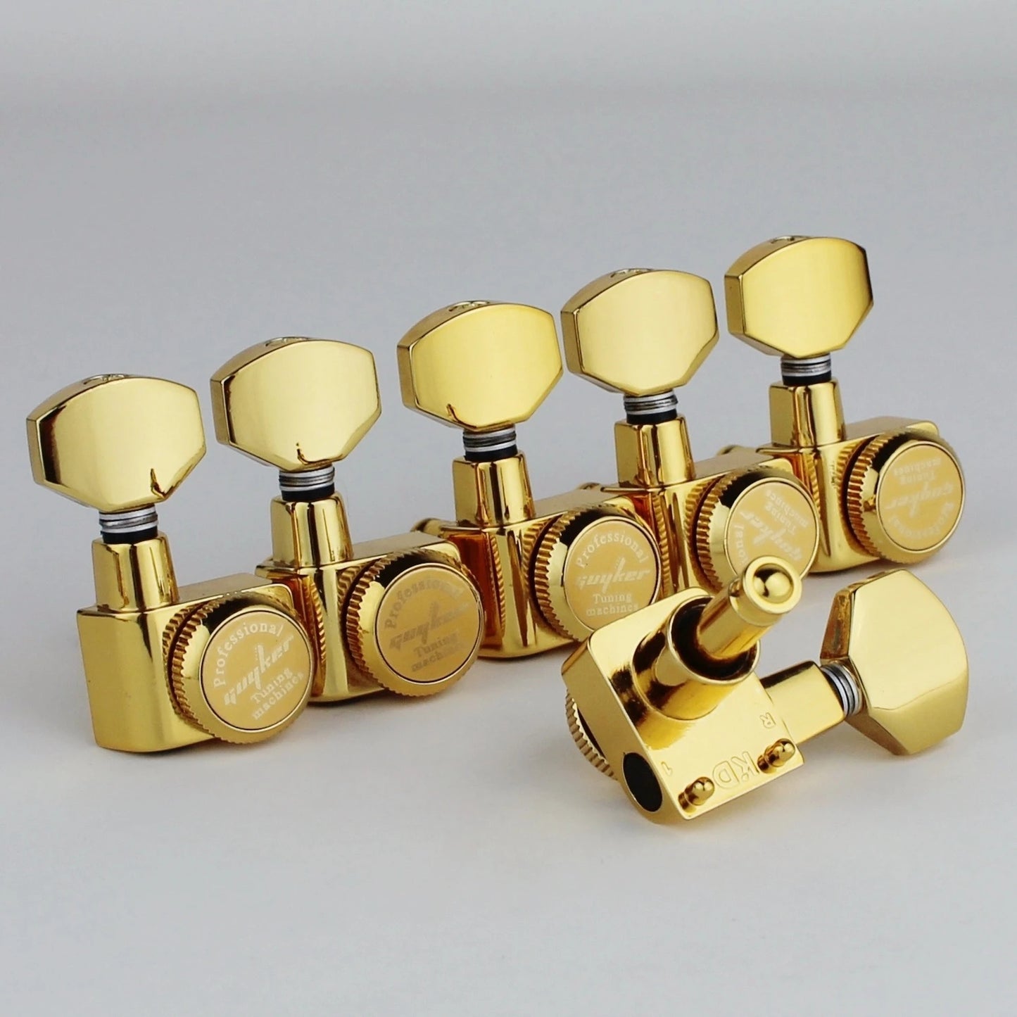 Gold 6R Machine Heads no screws Locking Tuning Key Pegs Tuners Gold For Fender Stratocaster/Telecaster