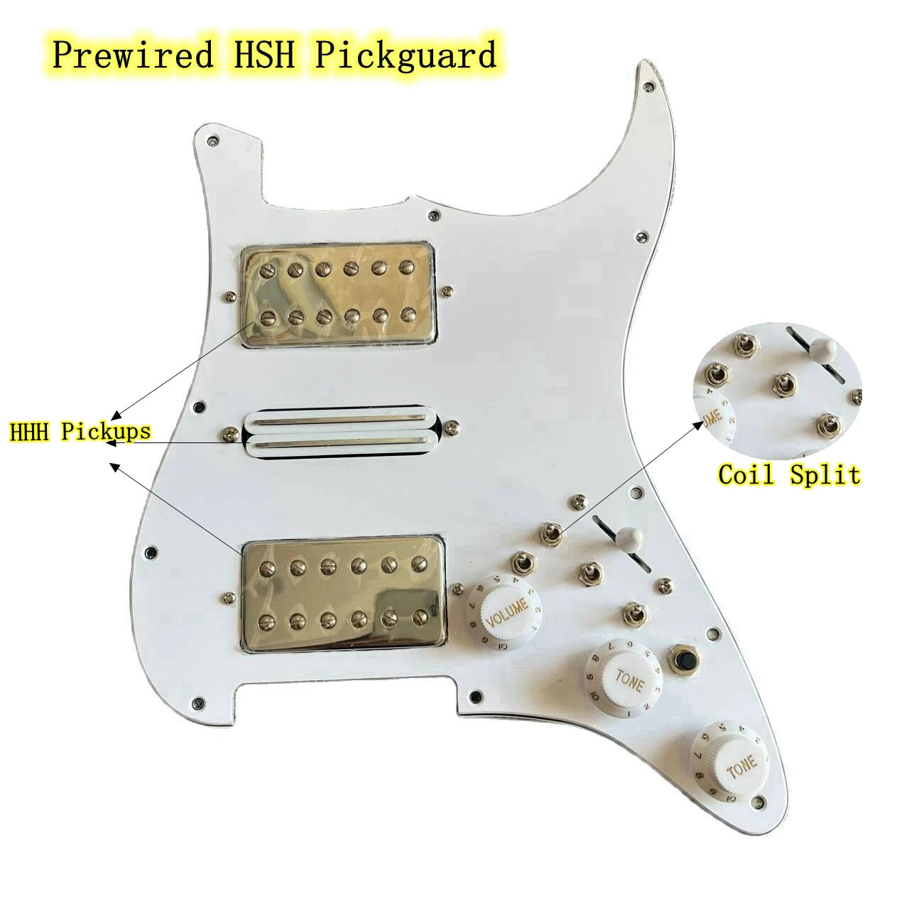 Alnico V HSH Guitar Prewired Loaded Pickguard, Multi Switches Wiring For Stratocaster Strat