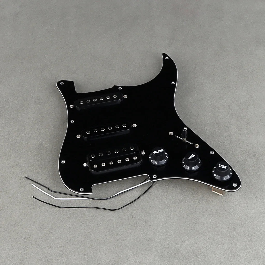 SSH Black Guitar Loaded Prewired Pickguard For Fender Stratocaster Strat