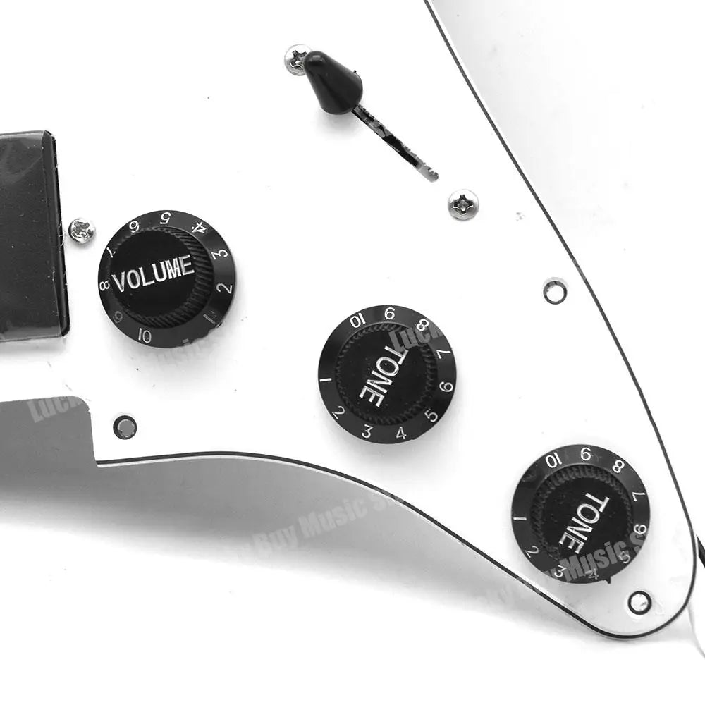 White Guitar Loaded Prewired Pickguard with HH Closed Humbucker Pickups For Fender ST Stratocaster