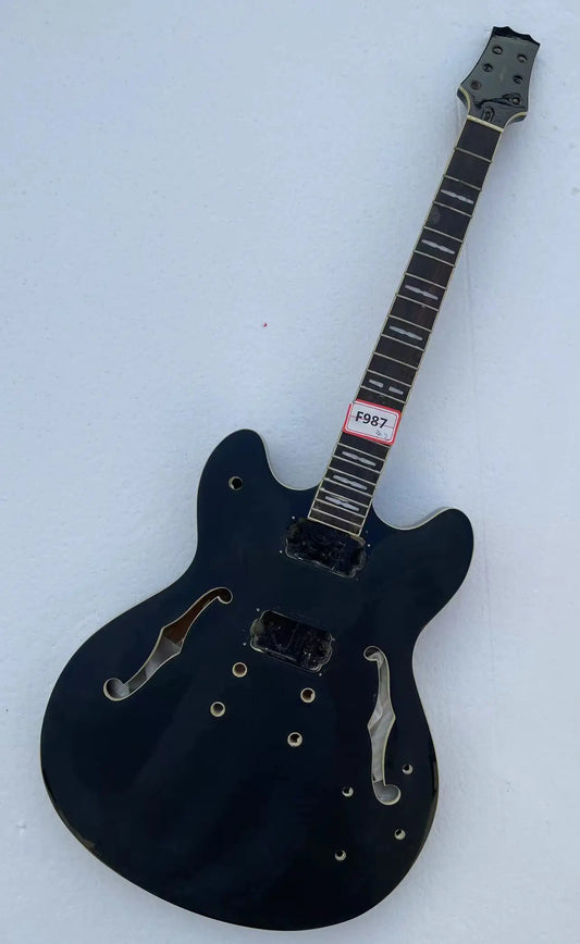 Black Semi Hollow Jazz Guitar Body and Maple Neck