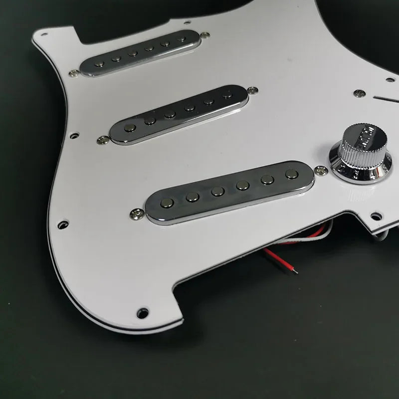 SSS Guitar Loaded Prewired Pickguard with Chrome Covers For Fender Stratocaster Strat