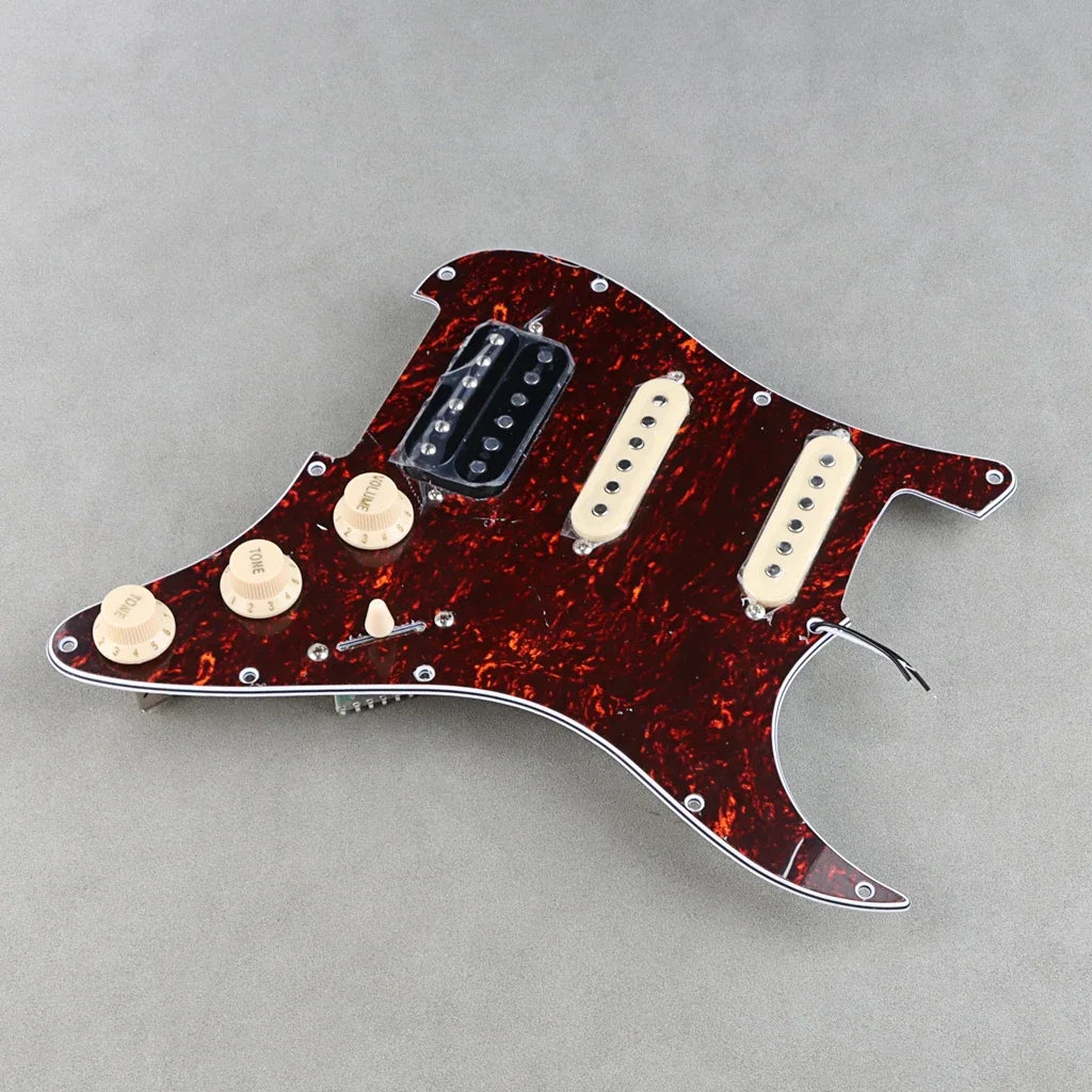 HSS Red Tortoise Shell Guitar Loaded Prewired Pickguard For Fender Stratocaster Strat