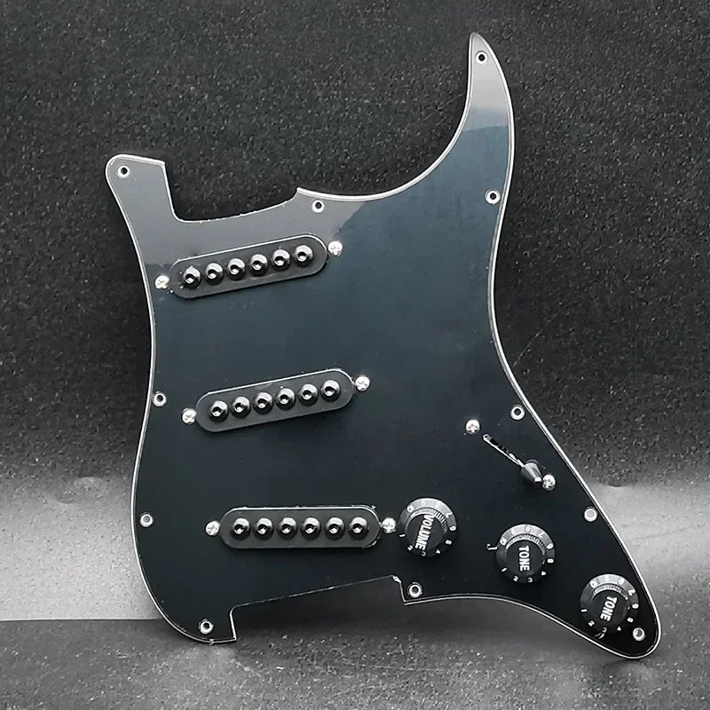 SSS Guitar Loaded Prewired Pickguard with Large Pole Pickups For Fender Stratocaster Strat