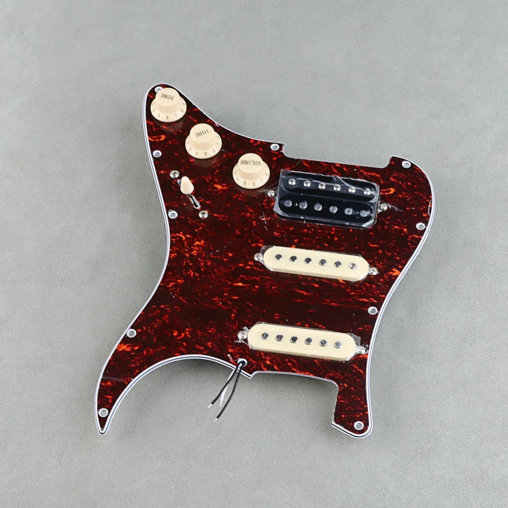 HSS Red Tortoise Shell Guitar Loaded Prewired Pickguard For Fender Stratocaster Strat