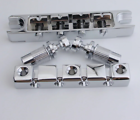 Chrome 4 String Tune O Matic Bass Guitar Bridge and Tailpiece