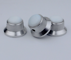 3pcs Metal Guitar Control Tone Volume Knobs with White Top For Stratocaster ST