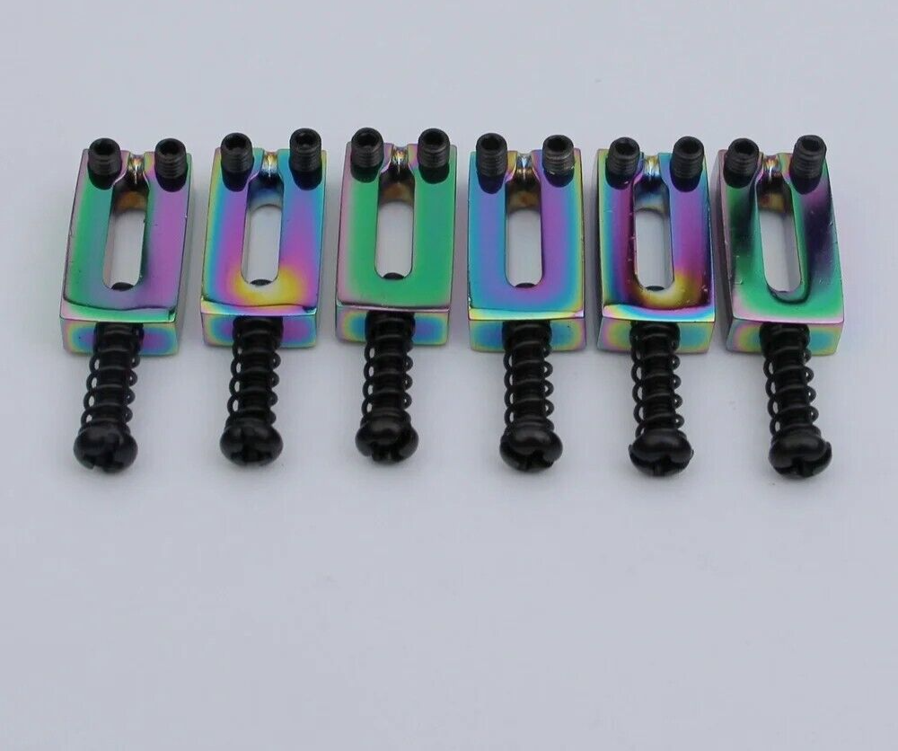 Rainbow Stainless Steel 10.4MM Guitar Bridge Tremolo Saddles Fit Stratocaster