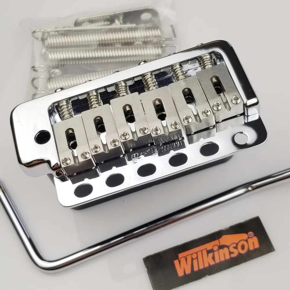 Wilkinson WVP6 ST Guitar Tremolo Bridge + Stainless Steel Saddle  Chrome Silver