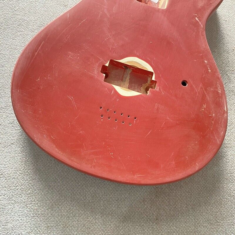 Red Flat Top Guitar Basswood Body Les Paul Junior DIY Project