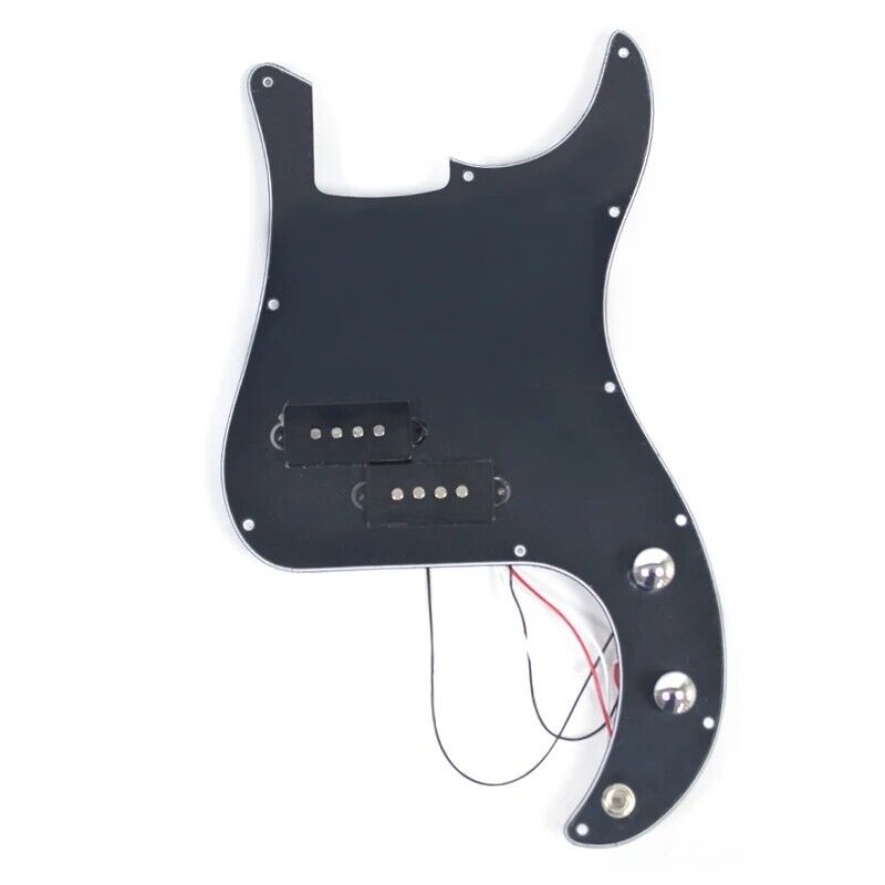 Black 4 String Bass Prewired Loaded Pickguard For Precision Bass