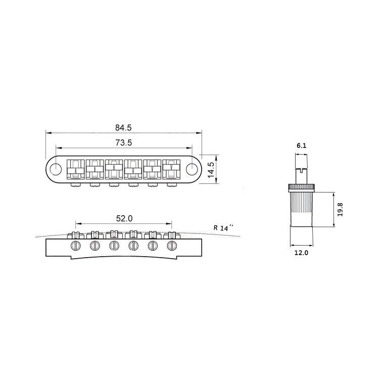 Guitar Bridge Black Nickel Tune-O-Matic Electric Guitar Bridge And Tailpiece