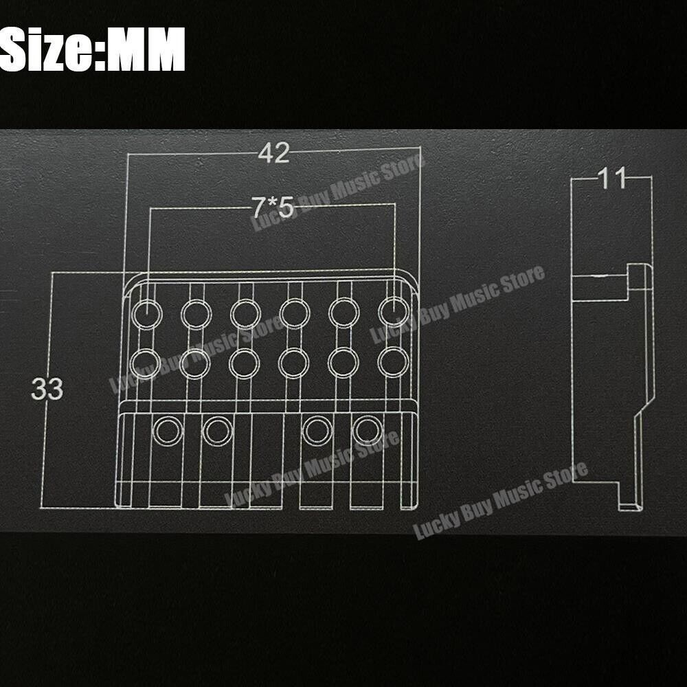 Brass 6 String Headless Guitar Nut String Lock Bridge System