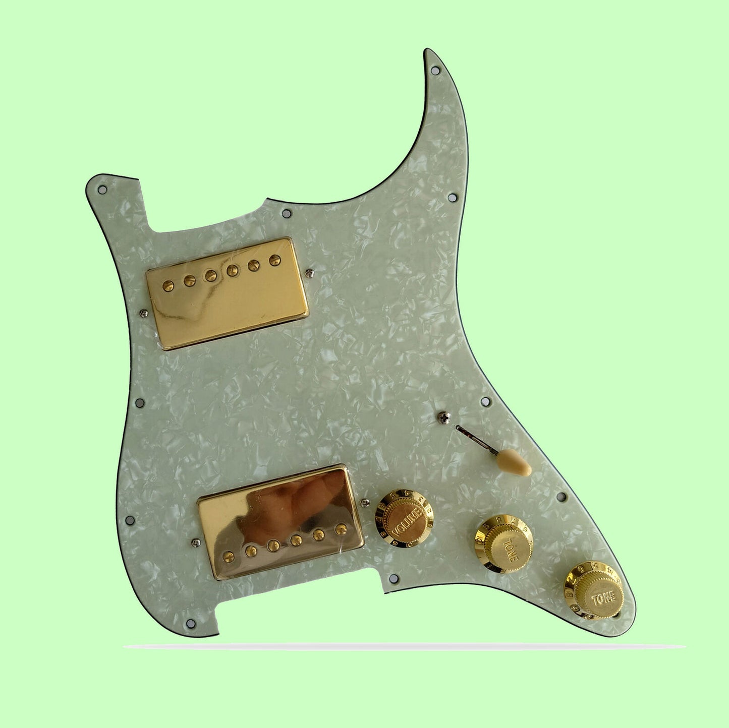 Gold Humbucker Prewired HH Pickguard 2 Alnico V Coil Split 5 Way Blade For Stratocaster Strat