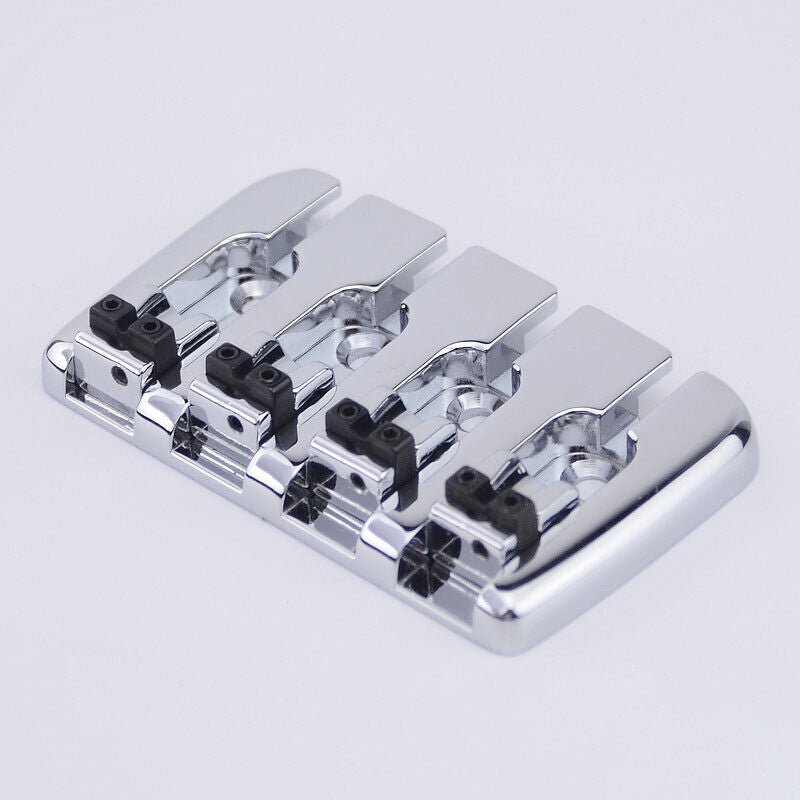 Guitar Bridge 1 Set Bass Bridge For 4 Strings Electric Bass Chrome ( #0823 )