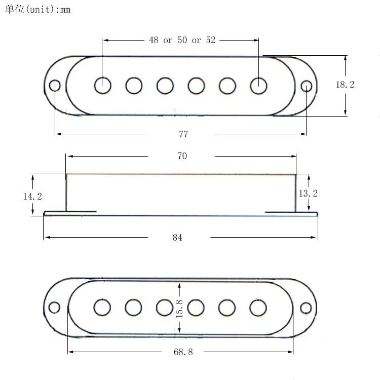 Brass Guitar Single Coil Pickup Covers Fit Fender Stratocaster Strat