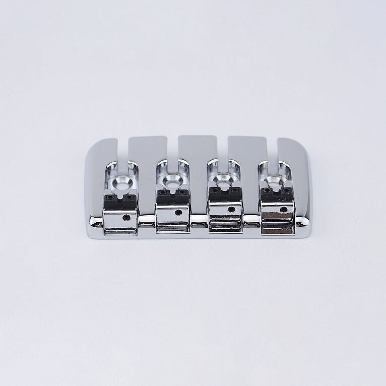 Guitar Bridge 1 Set Bass Bridge For 4 Strings Electric Bass Chrome ( #0823 )