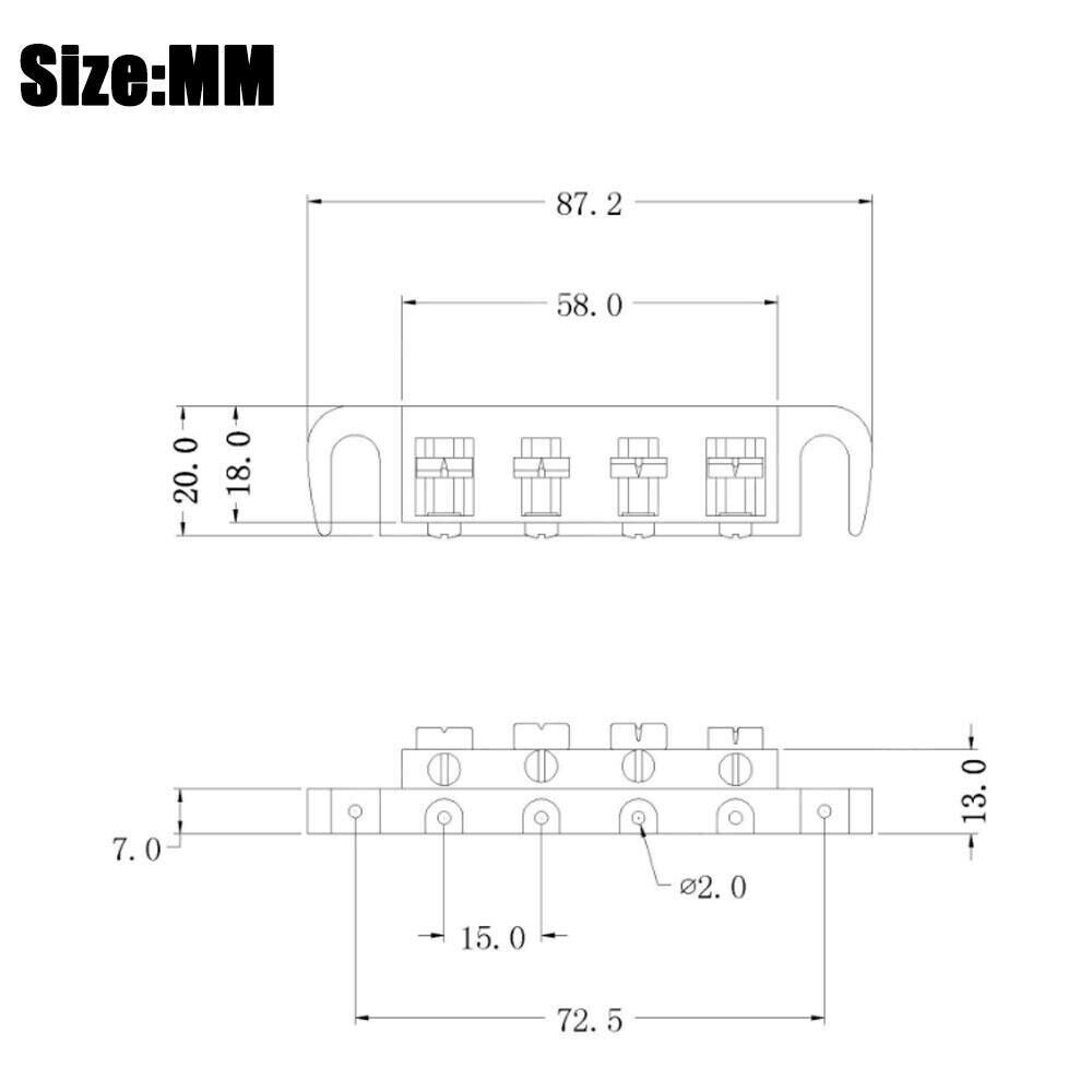 4 String Bass Guitar Tune O Matic Wraparound Tailpiece Bridge