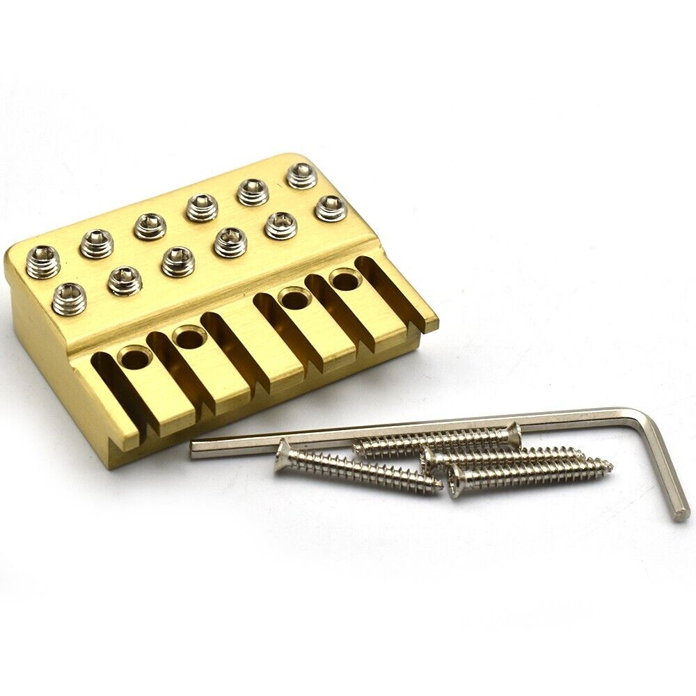 Brass 6 String Headless Guitar Nut String Lock Bridge System