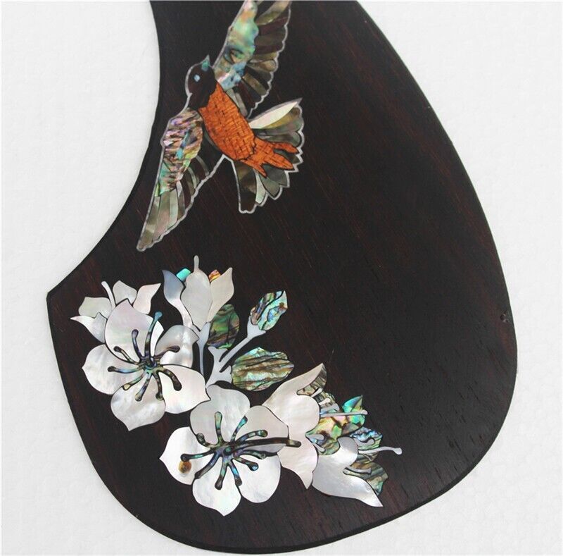 Rosewood Folk Acoustic Guitar Pickguard with Abalone Mother of Pearl