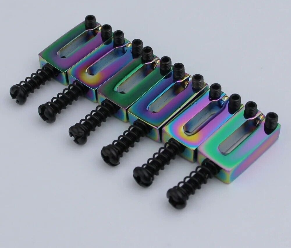 Rainbow Stainless Steel 10.4MM Guitar Bridge Tremolo Saddles Fit Stratocaster